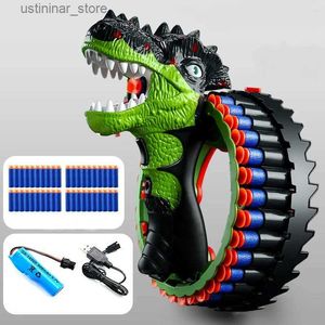 Sand Play Water Fun Electric Burst Armband Dinosaur Launcher Childrens Soft Bullet Gun Eva Sponge Gun Boy Catapult Outdoor Toy Gun L47