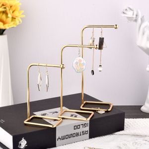 1pc Portable Metallic Earring Display Rack Necklace Organizer Ornament T Shape/L Shape Stand Holder Showcase Display Stand