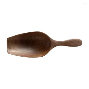 Kaffe Scoops Black Walnut Spoon Solid Wood Bean Shovel Japan Hushållet Tesked Multigrain Omålad