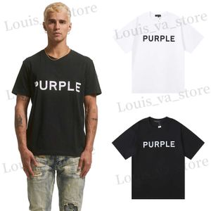 Men's T-Shirts Wholesale American fashion brand Purple Brand tshirts for men and women fashionable strt printed T-shirts for couples luxurious short slves T240411