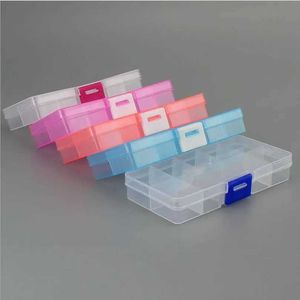 Schmuckschachteln 10 Slots (einstellbar) Plastik Schmuck Box Aufbewahrung Box Handwerk Schmuck Veranstalter Perlen Diy Schmuck Herstellung Joyero Organizer Z28