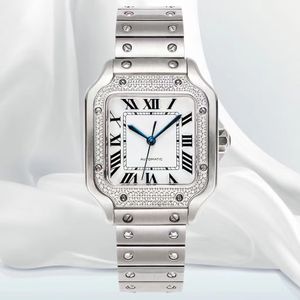 Luxury Mens Watch Square Automatic Movement Designer Watches Women 35mm 39mm Diamond Watch High Quality Mechanical Wristwatches rostfritt stål Montre de Luxe