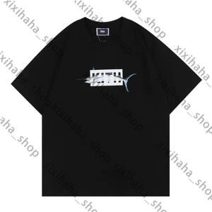 Roupas de moda de grife camisetas tshirts street kith box clássico ilustração impressão masculina e feminino de casal solto camiseta pura algodão redondo colar mangas curtas 611