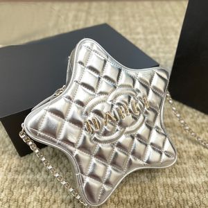 Mini gwiazda torba designerska torba do makijażu 22 cm srebrna luksusowa torebka skórzana diamentowa kratę trend monety torebka pod pachami torba zamek błyskawiczny