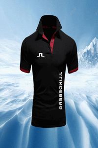 J Lindeberg Golf Print Cotton Polo Shirts for Men Casual Solid Color Slim Fit S Polos Summer Fashion Brand Clothing2207225938138