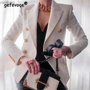 Blazer da donna Blazer Vintage Fashion Blazer Slim Blazer Elegante per donne Autunno inverno Lady Lady Business Casual Long Sleeve Abito giacche C240411