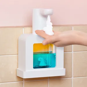 Liquid Soap Dispenser 400ml Automatic Foam Dispensers Cute Smart Washing Hand Machine Rechargeable Waterproof Cartoon Bathroom Accessories