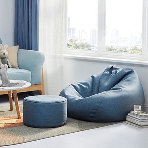 Large/Small Lazy BeanBag Sofas Cover Chairs without Filler Linen Cloth Lounger Seat Bean Bag Pouf Puff Couch Tatami Living Room