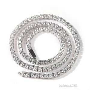 Hiphop mäns halsband 4mm sier spänne med diamant tröja kedja kvinnor hängsmycken gra moissanite diamant guld sterling sier kubansk tenniskedja