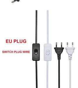 Black White EU US Switch Plug Wire Controller Desk Lamp Wall Lamps Power Line AC85-265V 1.8m