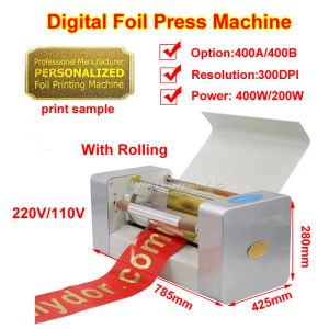 LY 400B Digital Foil Press Machine 400A Hot Foil Stamping Printer for Sewing Sublimation Card Printing with Rolling Kit 300DPI