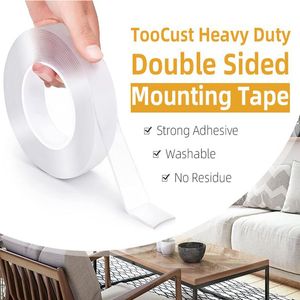 Nano Double Sided Tape Transparent Waterproof Wall Stickers Reusable Adhesive Tape Suitable for Kitchen Bathroom Home Supplies