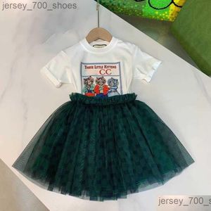 Set di abbigliamento Designer di lusso Girls Girl garze Skirt Cotton 2022 Abito a due pezzi CCI BASSIGLIE CAMIGLIE A DRESI SULLO SUGGI
