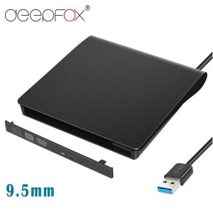 사례 DeepFox 9.5mm USB 3.0 SATA 광학 드라이브 케이스 키트 외부 모바일 인클로저 DVD/CDROM OPTICAL DRIVE가없는 노트북을위한 케이스.