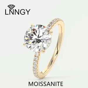 Bandringe Moissanite Womens Engagement Ring Original -Zertifizierung 925 Sterling Silver Fork Set Ehering Party Schmuck Geschenke J240410