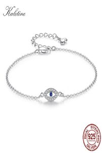 Kaletine Lucky Evil Eye Bracelet 925 Bracelets de prata esterlina para mulheres Blue Stone CZ Turquia Jóias Ajustas Ajustas KLTB09936662988