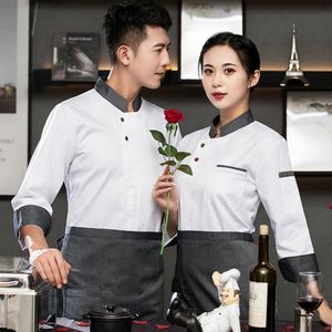 Шеф -повар униформ для стирки рубашки шеф -повара Многократные карманы стильные мужчины женский шеф -повар