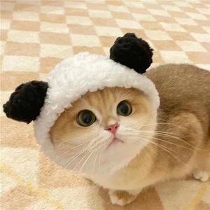 Dog Apparel Funny Cat Cap Cute Plush Bear Shaped Hat Christmas Pet Headgear Head Wear Winter Warm Kitten Costume Accessories