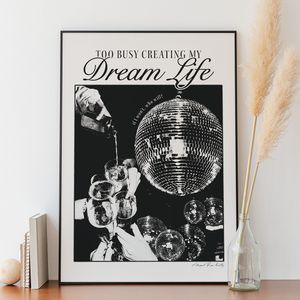 Black and White Disco Vintage Magazine Canvas Print Art Poster Tequila Headline Abstract Wall Picture Bar Living Room Home Decor