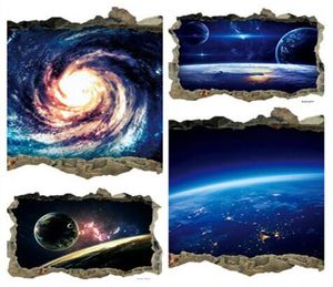 3D Ytter Space Star Planet Wall for Kids Room Decor Galaxy Art Mural Decals Home Living Room Decoration borttagbara golvklistermärken7248314