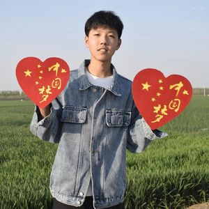 Decoração de festa Cerimônia de abertura Crianças de dança Adeços de dança vermelhos Jogos de coração chinês de cinco pontas