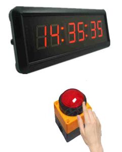 15 inch led Digital Countdown Wall Clock Large Stopwatch with Remote and Switch Button for Obstacle RacingTimerRed 29x10cm5692924