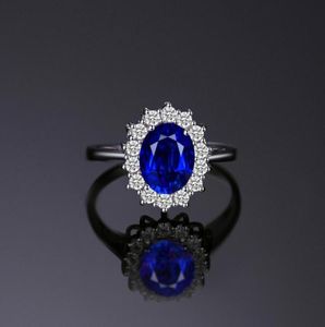 Engagement blu sapphire 925 Anello in argento sterling gioielleria Desinger Rings Desinger89107764976847