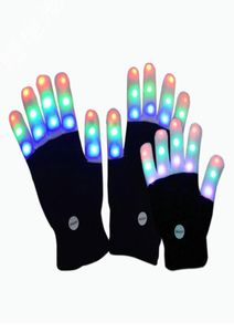 LED Glowing Gloves Kids Adult Light Up Toys Rave Finger Lights 3 Colors 6 Lägen Flashing Birthday Party Toys for Boys Girls 2104191441789