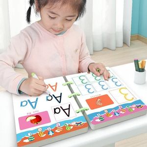 Magical Tracing Workbook Set wiederverwendbares Magic Practice Copybook für Kinder mit Zeichnen von Stiften und Radiergummi lernen, Alphabet zu schreiben