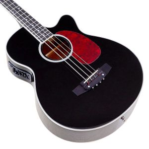 Kable 4 strun elektryczny akustyczny gitara basowa Wysoki połysk świerkowy drewno górne 43 -calowe baswood korpus elektryczny gitara basowa z EQ