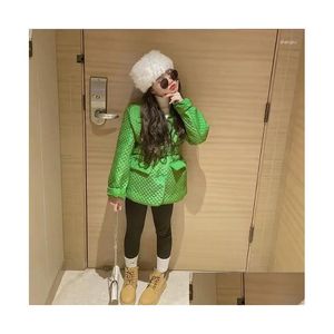 Джакеки 2024 Корейский стиль Girls Blazer Blazer Spring осень Puffy Fashion Coat 3-8T B407 Drop Delivery Baby Kids Commernity Outwear Otqoi