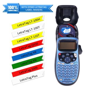 91201 12267 Dymo Letratag kartuşu için uyumlu 12mm Plastik Etiket Bant Dymo Letratag LT-100H LABELMAKER 200B QX50