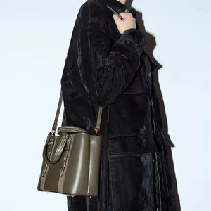 DrawString Högkvalitativ handväskor Kvinnor Klassisk designer Kvinna Crossbody Business Retro Ladies Messenger Shoulder Bags