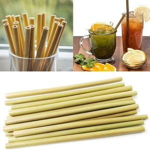 Drinking Palola Baseada 2PCS Bamboo Straw Madeira natural reutilizável para festa de casamento Ferramenta de barra de casamento