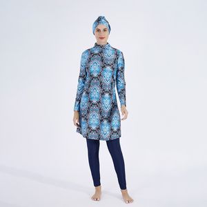 3PCS Muzułmańskie Skromne stroje kąpielowe kobiety Burkini Pełne osłony do stroju kąpielowego Islamski długie rękawie kombinezon kąpielowy Plus Rozmiar kąpieli kąpiel