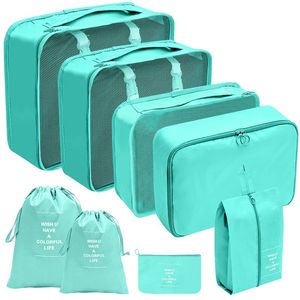 Su geçirmez seyahat depolama çantası 8 adet sınır ötesi giyim sıralama ve depolama için birden fazla stil ile ayarlanmış