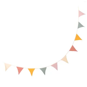 Party Decoration Latte Baby Bunting Decor Hanging Triangle Garlands Cotton Graduation Decorations