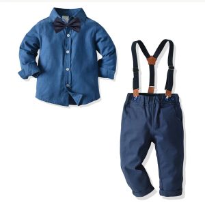 Trousers Boys Formal Suits Dress Autumn Baby Suit British Wind Children's Suits Long Sleeve Shirt Pants Kids Gentleman Sets