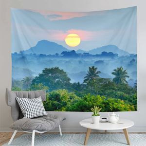 Jungle Tapestry Natural Fog Forest Art Wall Hanging Living Room Bedroom Dormitory