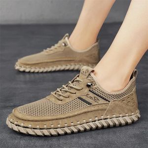 Casual Shoes Summer Breattable Men Business Mesh Sneakers Soft Flats Moccasins Storlek 3-46