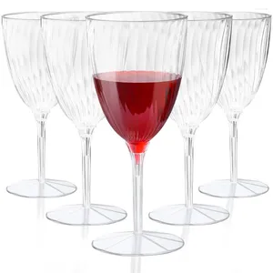 Copas descartáveis ​​palhas 16pcs Plastic Champagne Glasses 225ml Wine Mimosa Flautas de casamento para beber torradas