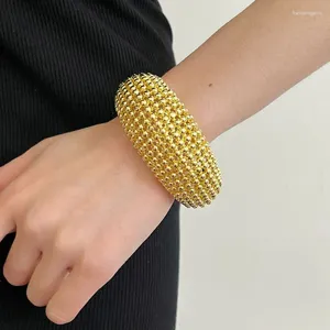 Bangle Xialuoke Fashion Style Hollowed-Out Round Pärla Öppen för kvinnor Personlighet Vintage Wrist Jewelry