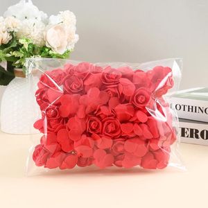 Dekorativa blommor 100st Pe Rose Heads Artificial DIY Valentine's Day Roses Wedding Party Decoration for Home Fake Flores Flower Materials