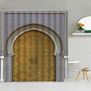 Shower Curtains Ancient Architecture Arches Curtain Morocco Fabric High Quality Bathroom Supplies With Hook Cloth Decor Washable