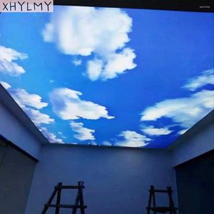 Naklejki okienne sun sali cień filmu dekoracyjna poplamiona samoprzylepne błękitne niebo białe chmurę anty-UV Shop Balkon szklana naklejka