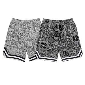 Mäns shorts bandana shorts paisley tryck high street mode streetwear sommar shorts kort byxa avslappnad avkoppling strand j240409