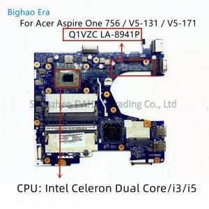 Scheda madre Q1vzc LA8941P LA8943P per Acer Aspire One 756 V5131 V5171 Laptop Motherboard con Intel I3 I5 CPU DDR3 NB.M3A11.00L 100% Nuovo nuovo