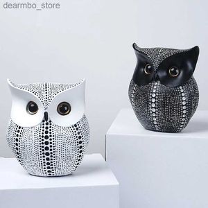Arts and Crafts Creative Resin Owl Ornaments Livin Room Office Table Decorative Handicrafts Home Desktop Decoration Accessories Friend ifts L49