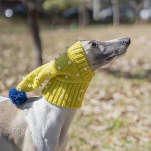 Hundekleidung Hut gelb mit Perlen kleiner Weißhundhund Winterwärme Dekoration groß