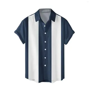 Mäns casual skjortor sommar mode strandstrand skjorta digital 3d tryckning lapel knapp kort ärm enkel design koreanska kläder män